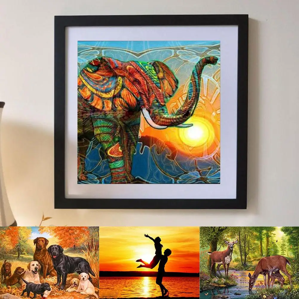 

new 40x30cm Dogs/Elephant Stitch Craft DIY Diamond Painting Embroidery Crosses Stitch Home Room Wall Decor Embroidery Craft Gift