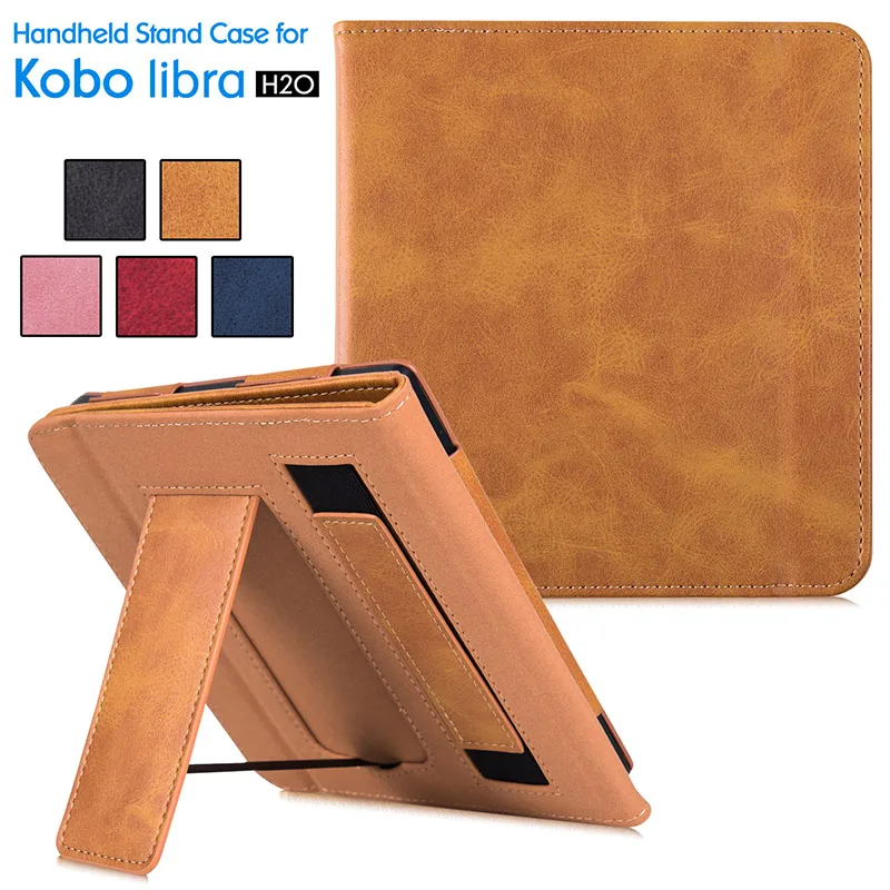 Brown Смарт-чехол для всех новых электронных книг Kobo Libra H2O "-Портативная подставка премиум класса из искусственной кожи с функцией автоматического сна/пробуждения - Цвет: Brown