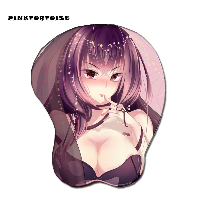 

PINKTORTOISE Anime Lancer Scáthach mousepad 3d chest Soft Silicon 3D Pad anime Ergonomic mat Gaming MousePad
