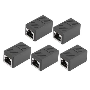 

5Pcs RJ45 Inline Coupler Extender Female to Female Cat7 Cat6 Cat5e Ethernet LAN Network Cable Wire Adapter Converter Connector