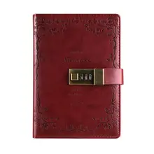 B6 Ретро записная книжка с замком паролем, Кожаная Обложка, дневник путешественника, планировщик, школьные принадлежности, Подарочные канцелярские принадлежности