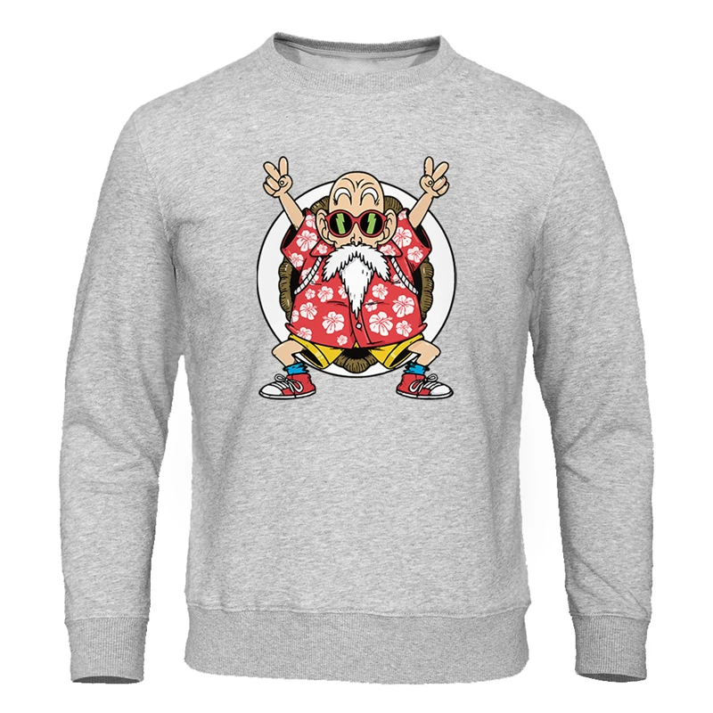 gray 6 Dragon Ball Z Аниме толстовки мужские забавные толстовки с принтом Мастер Роши Осенняя Толстовка Японская уличная одежда Повседневный пуловер - Цвет: gray 6