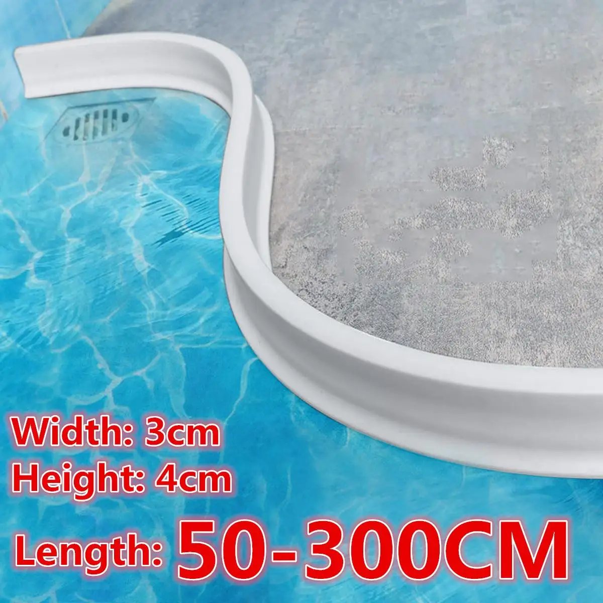 30mm Height Silicone Bathroom Water Retaining Strip Washing Machine