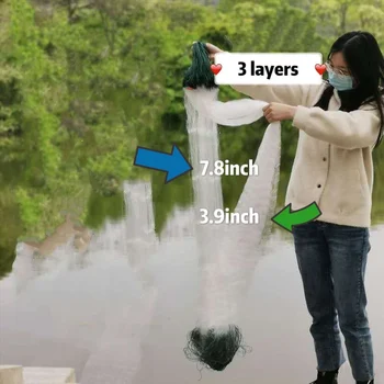 

Fish Net Sinking Net Gill Net Fishing Hand Cast Network with Floats Lead Sinker 100mx2mx3.9inch