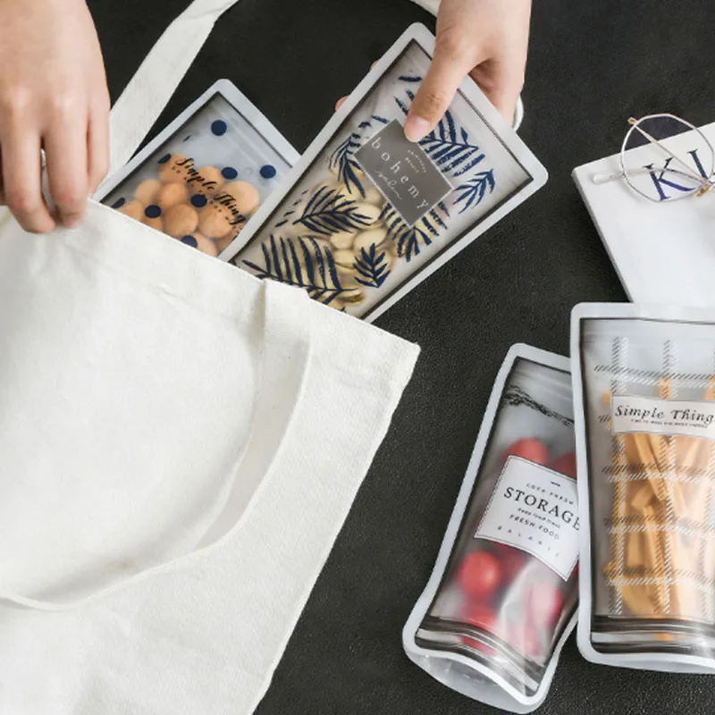 4 шт. сумка на молнии портативная прозрачная для упаковки пищевых продуктов