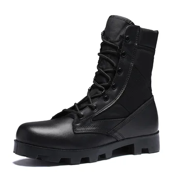 

Real leather suede breathable hiking shoes fashion military fans high-top military boots shock absorption training shoes