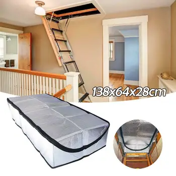 

Attic Stairs Insulation Cover Fireproof Attic Tent Insulation Cover Door Insulation Cover Stairway Double-sided Aluminum Foil