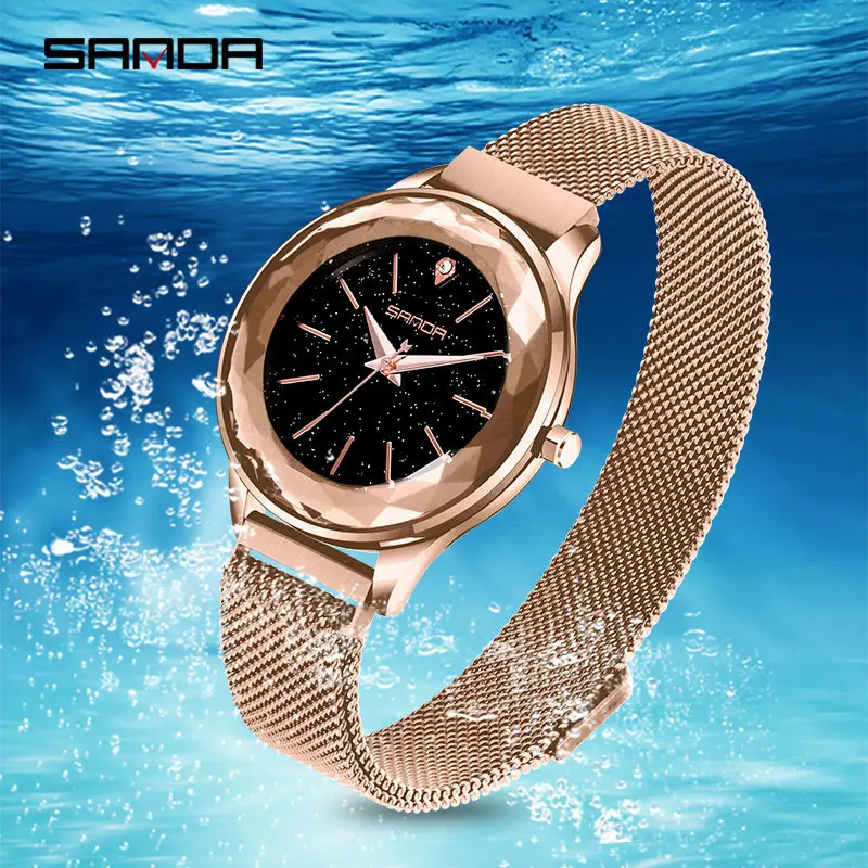 

SANDA Star Watch Women's Douyin Celebrity Style Korean-style Online Celebrity Students Lazy Magnet Magnetic Quartz Watch