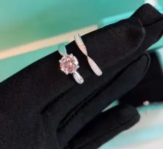 

T867 925 sterling silver 4prongs ring sets ring for women