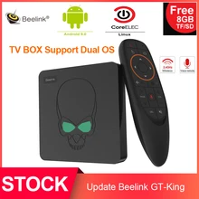 Beelink GT-King Amlogic S922X Android 9,0/CoreELEC Linux двойная операционная система 4K двухдиапазонный WiFi tv Box с голосовым пультом дистанционного управления