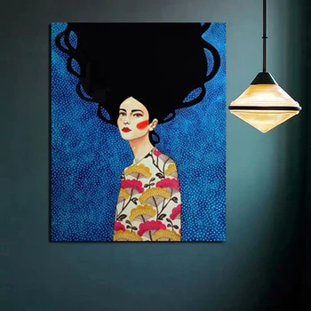 

Beautiful girl Nordic Poster Wallpaper Canvas Painting Living Room Home Decoration Modern Wall Art Oil Painting Posters Pictures