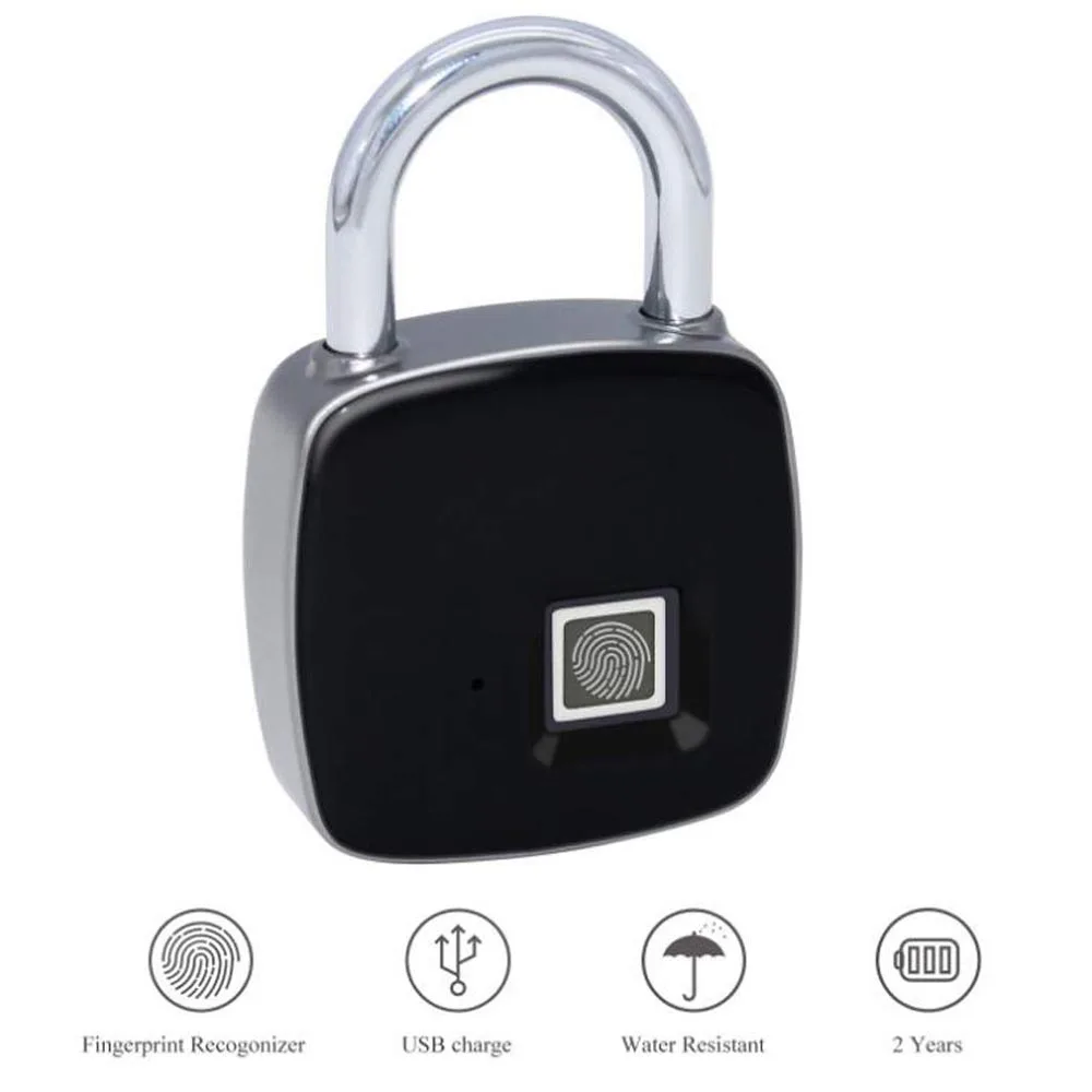 Висячий замок ingerprint IP65 Водонепроницаемый умный биометрический БЕСКЛЮЧЕВОЙ