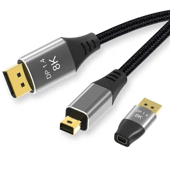 

Mini DP to DP Cable DP Ver 1.4 Bidirectional Conversion Support 8K@60Hz 4K@144Hz With Mini DisplayPort and DisplayPort Connector