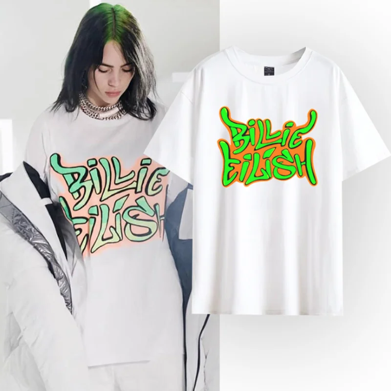 

Billie Eilish Letter Men Women T shirt Streetwear Hip Hop T shirt Casual Unisex T-shirt Summer Fashion Tee Clothes Dropshipping