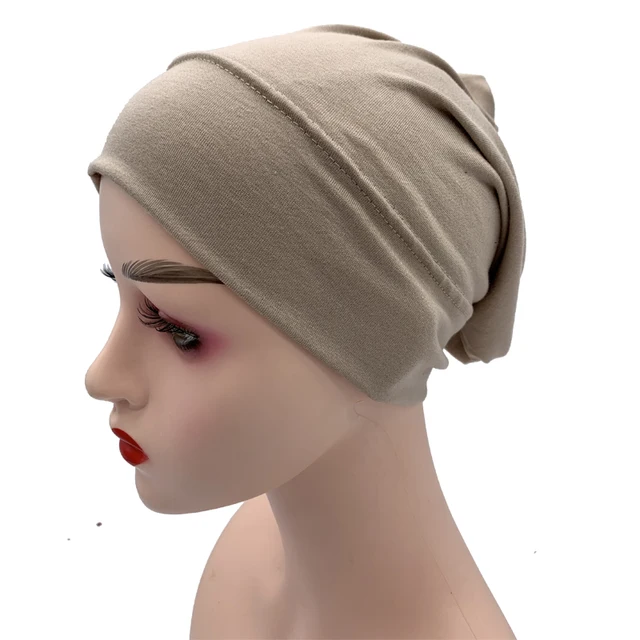 Women Plain Stretch Underscarf Cap Muslim Inner Hijab Caps Islamic Headband Turban Bonnet Musulman Femme Ready to Wear Hijabs 11