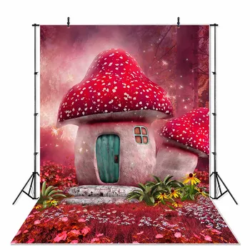 

Fairy photography backdrops Mushroom Fairy alice in wonderland party child photocall photobooth Background for photo studio