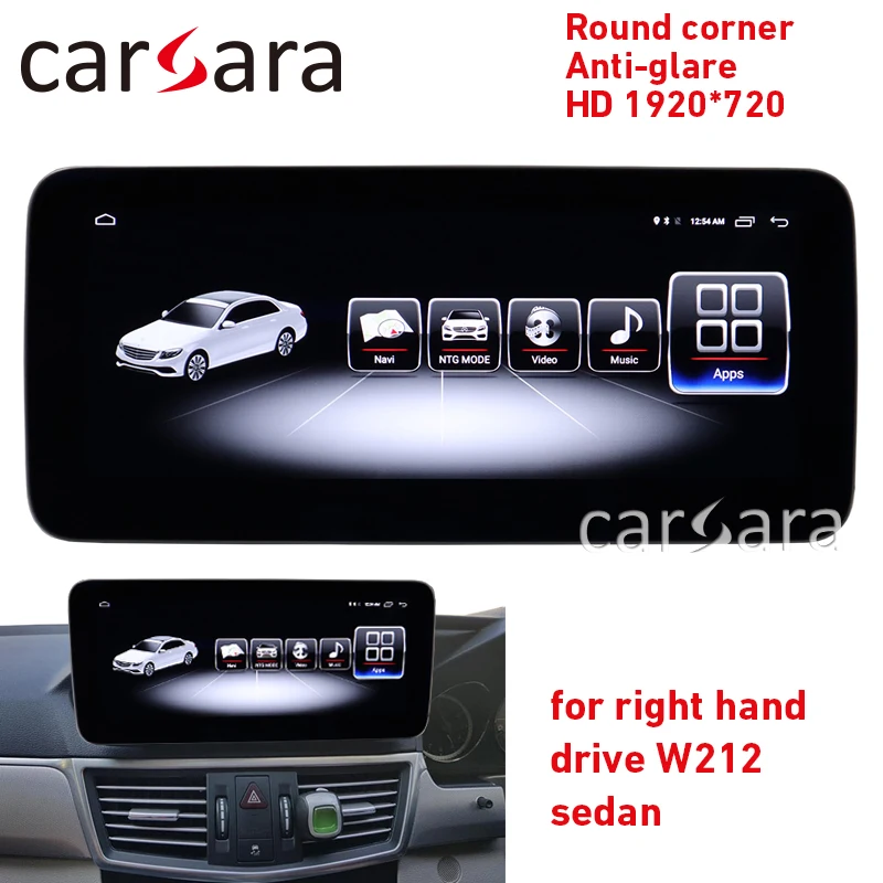 

Dashboard monitor RHD E CLASS W212 android 8 round corner blue ray screen E200 HD 1920 anti-glare 4g ram device E250 NAVI radio