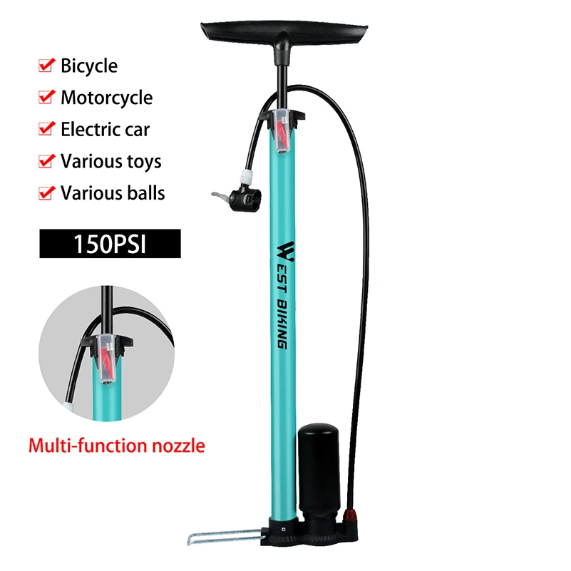 WEST BIKING 150Psi велосипед насос высокого Давление ножной давления Велоспорт шин