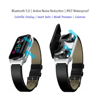 

Earbuds Headset Smart Watch 2020 True Wireless In Ear Smartwatch Band Touch Fitness Head Phones Tws Bluetooth Earphone Earphones