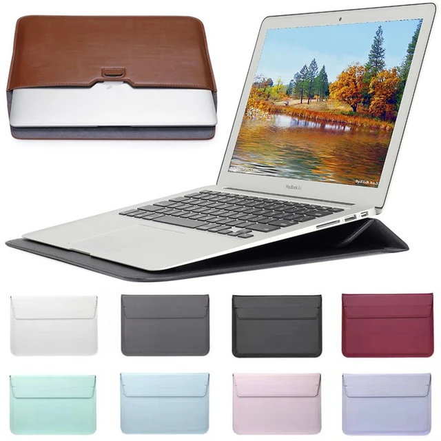 Funda tipo sobre de cuero PU para ordenador funda con soporte para Macbook, iPad, Huawei D15, Matebook 14, HP, Lenovo, 13, 14 y 15 pulgadas - AliExpress