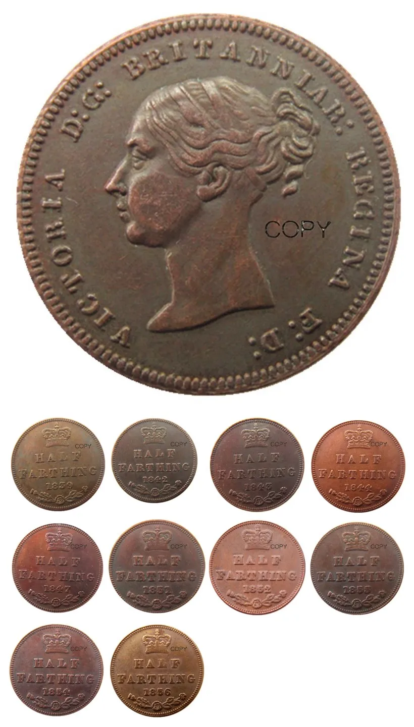 

Набор копировальных монет (1839-1856), 10 шт., Великобритания, Великобритания/цейлонская Виктория