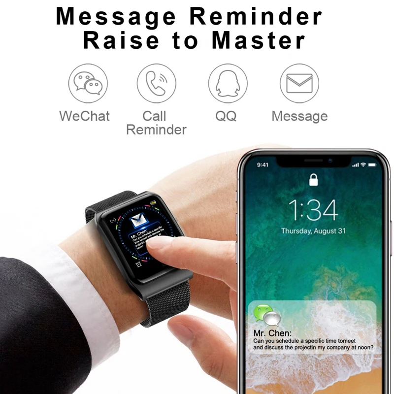 Hot 3C-F9 Smart Watch Men Ip68 Waterproof Multiple Sports Mode Heart Rate Blood Pressure Bluetooth Smartwatch 1.3 Inch Screen Bl