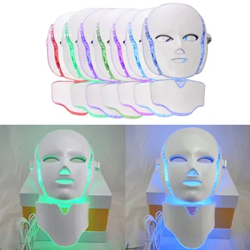 

LED 7Colors Light Face Massage Microcurrent Facial Mask Machine Photon Therapy Skin Facial Neck Mask Whitening Electric Device