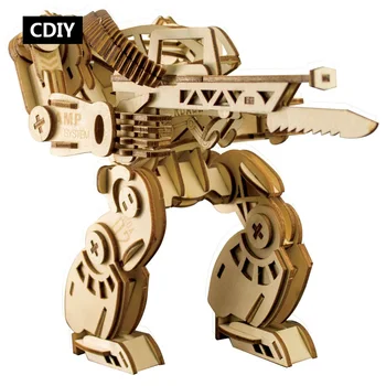 

Laser Cutting DIY Warrior Toys 3D Wooden Puzzle Toy Assembly Model Woodcraft Kits Desk Decoration for Children Kids