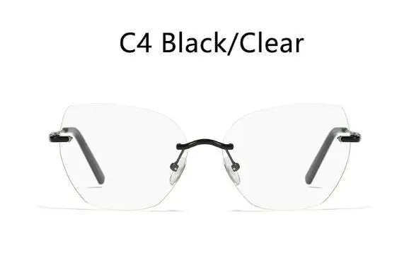 C4 Black clear Прозрачные очки "кошачий глаз", прозрачные очки с оправой по рецепту, женские очки без оправы, роскошные брендовые Модные Женские оправы - Цвет оправы: C4 Black clear