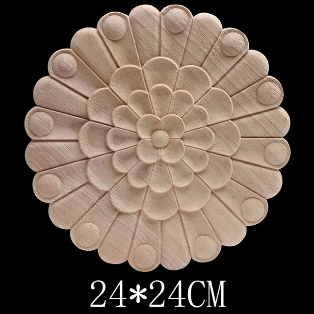 European Retro Floral Rose Wooden Furniture Decoration Accessories Cabinet Wood Decal Wood Craft Wood Applique Onlay Unpainted B137-6