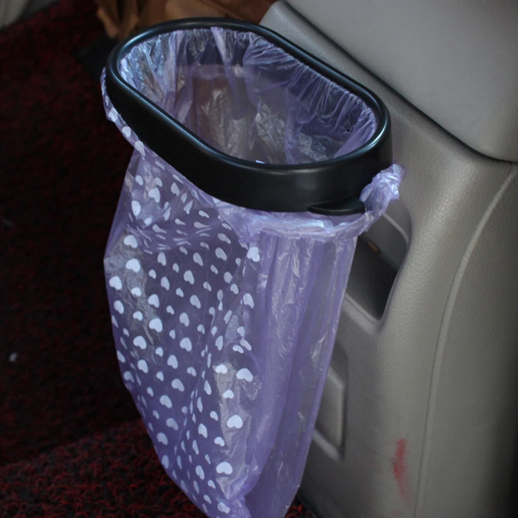 

Universal Car Rubbish Bag Plastic Hanger Clip Auto Garbage Bags Frame Pasted Trash Holder Bin Vehicle Organizer