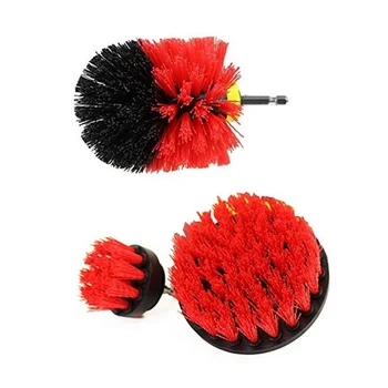 

Tiles Brush Equipment 3pcs Set Bathroom Cleaning Tool Kit Accessory Red