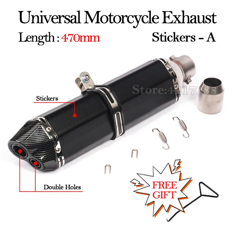 Universal Motorcycle Exhaust Pipe Silenciador, Slip On,