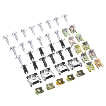 

44pcs/set Metal Under Engine Undertray Cover Clips Splash Guard Screw Trim Clip For BMW 3 Series E46