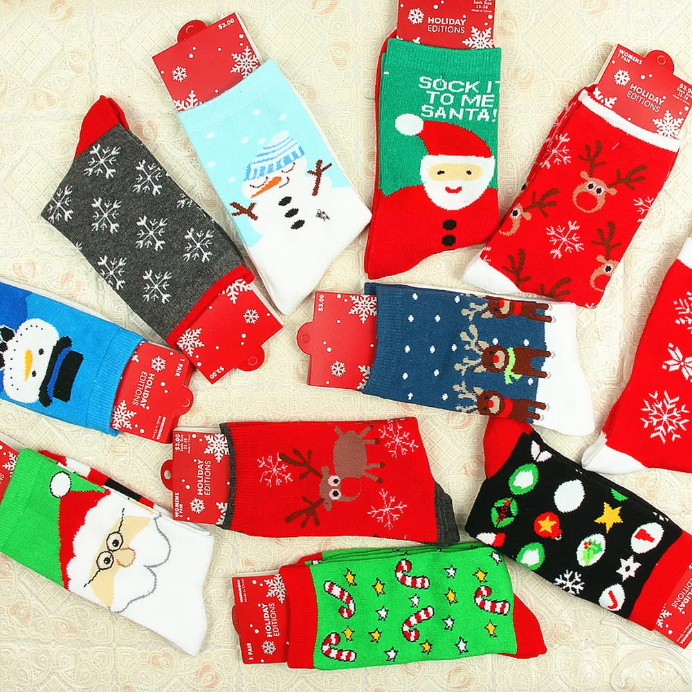 1 пара рождественских чулок Noel хлопковые носки со снеговиком, рождественские украшения для дома, рождественские подарки, подарок на год