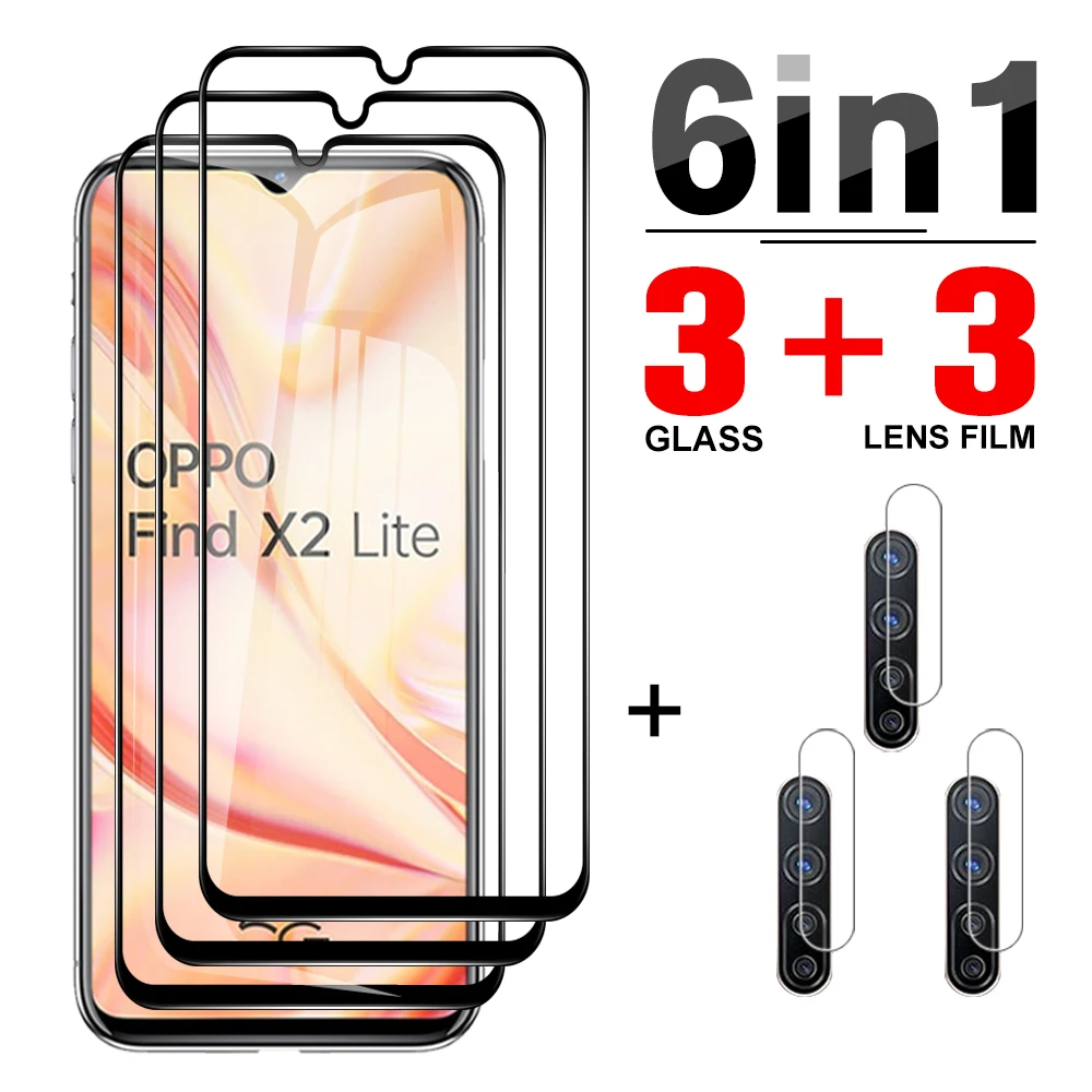 Защитное закаленное стекло 6-в-1 Для Oppo Find X2 Lite A93 Защита экрана для F9 F11 Pro Защитная