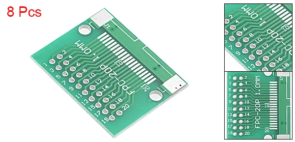 Uxcell FPC 20PIN 0,5/FPC 20PIN 1 to DIP адаптер печатной платы SMD конвертер 8 шт - Цвет: FPC 20PIN 8pcs