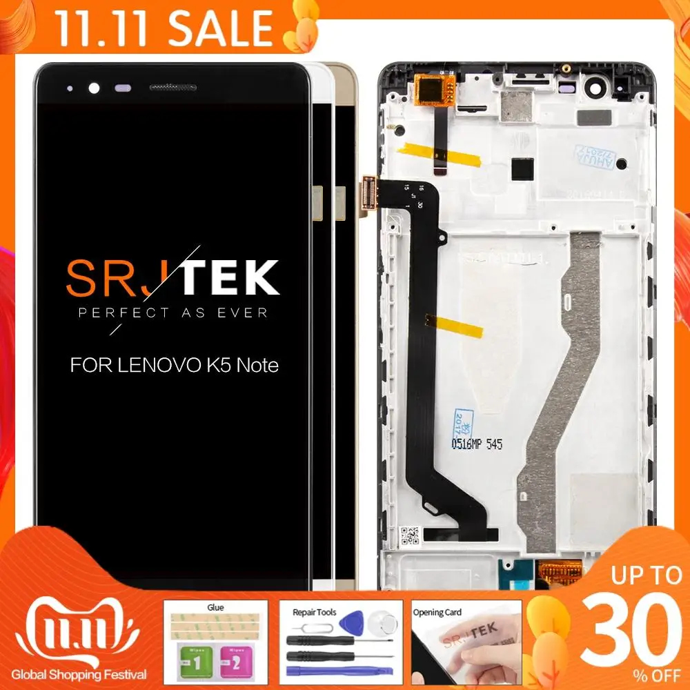 100% протестированный оригинальный 5 дюймовый дисплей для Lenovo Vibe K5 Note LCD с сенсорным