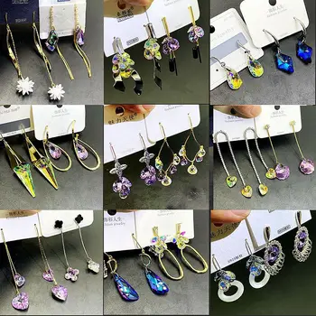 

30 Pairs/lot luxury fashion women crystal style earring lot top quality zircon women wedding earring wholesale 200731-97