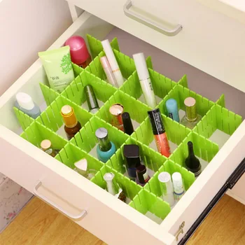

4Pcs DIY Plastic Drawer Divider Grid Separator Divider Partition Storage Organizer Underwear Socks Makeup Clapboard