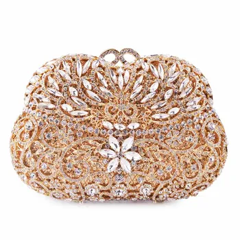 

2020 new high-end heavy industry ladies luxury diamond-studded clutch bag chain full of rhinestone dinner bag