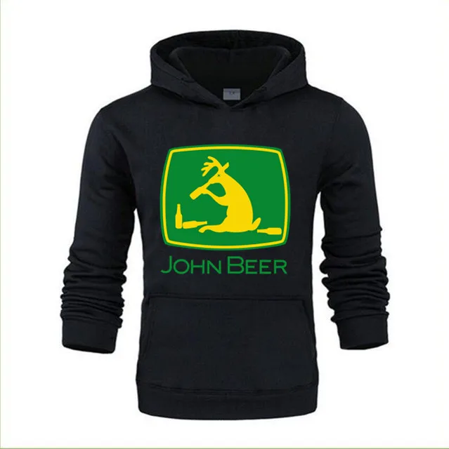 Хип-хоп сдельные Топы John Beer воздушный фильтр забавные худи с логотипами Размер от XS до 4XL Круглый вырез обычный Длинный свитшот - Цвет: Черный