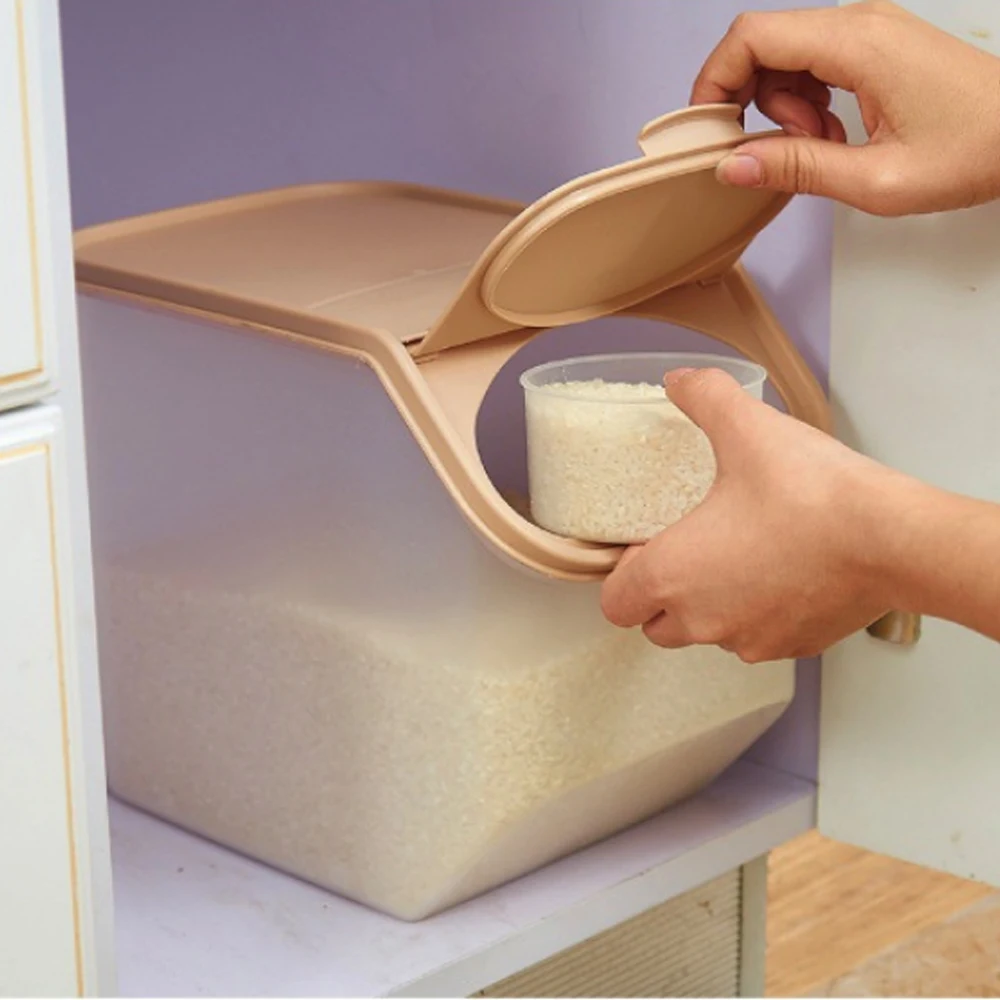 Экологический резервуар для сбора зерновых бобов PP Мерный стаканчик органайзер для хранения еды бочка практичная кухонная герметичная коробка зерна