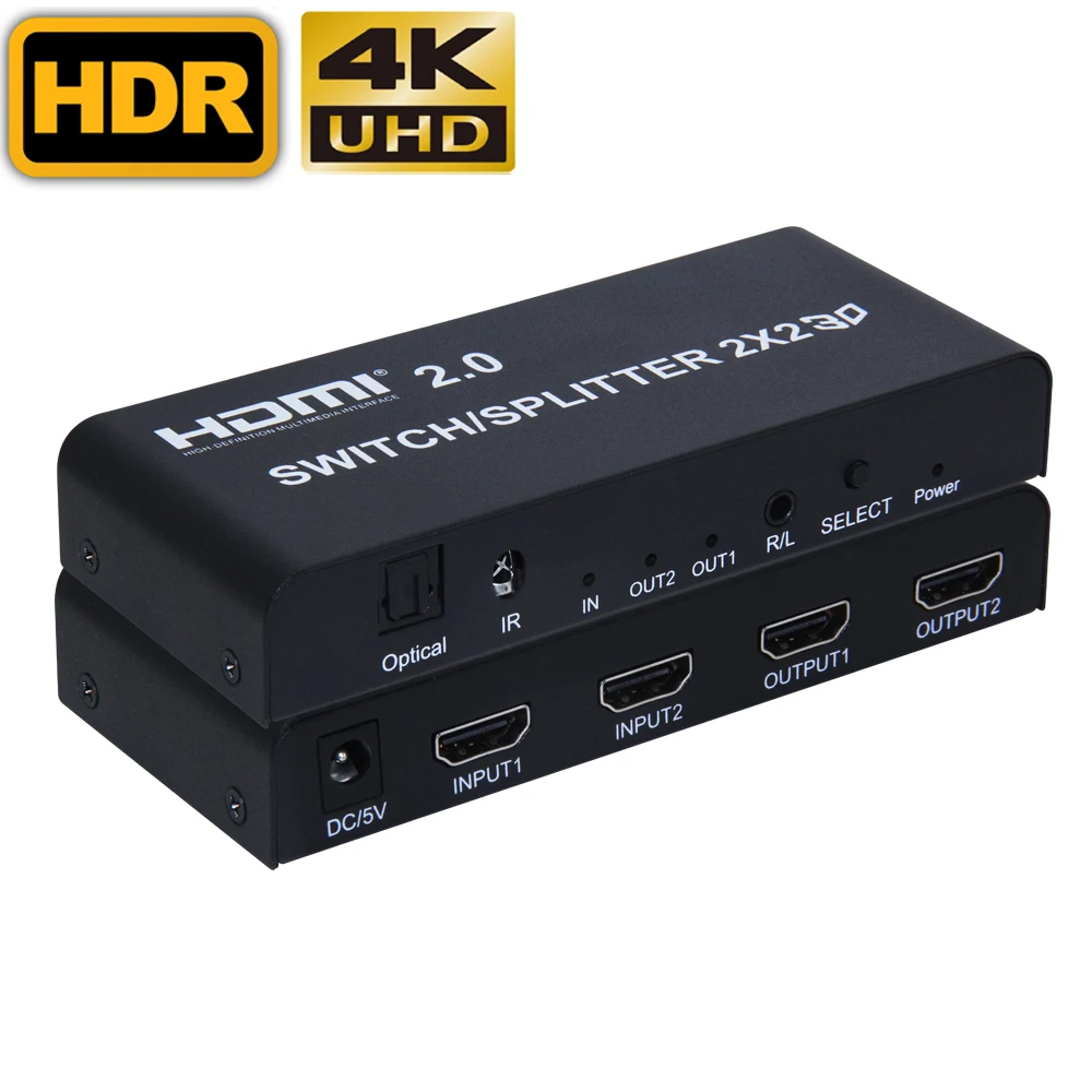 4K HDMI Switcher 2X4 HDMI Switch Splitter 2X2 2X8 2 in 2 Out 2 in 4 Out