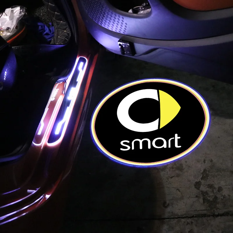 

2Pcs Car Logo Projector LED Door Welcome Light For Smart Fortwo Forfour 453 451 450 Crossblade City Cabrio City-Coupe Roadster