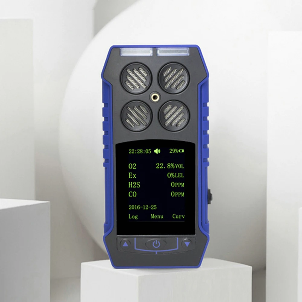 

Portable Compound Gas Detector 4 In 1 O2 H2S CO LEL Flammable Gas Analyzer Monitor Toxic Harmful Gas Detector