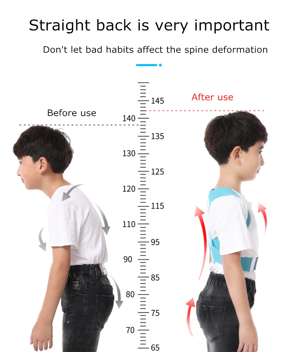 Корректор осанки для спины для детей, поясничный пояс для спины и плеч, поддерживающий пояс для ключицы, коррекция осанки для позвоночника, предотвращающий сутуляцию
