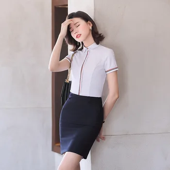 

2020 Summer Occupation Shirt Design Feeling Xiaozhong Positive Pack Tooling Slim Fit Backing Top Shirt