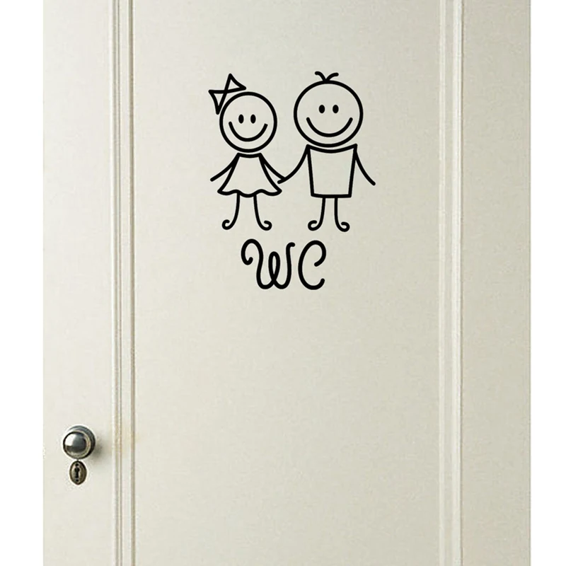 1Pc Cartoon WC Bathroom Door Wall Stickers Toilet Home Decoration Waterproof Wall Decals Toilet Sticker Decorative Paste Decor 1Pc Cartoon WC Bathroom Door Wall Stickers Toilet Home Decoration Waterproof Wall Decals Toilet Sticker Decorative Paste Decor