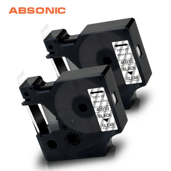 

Absonic 2PK 9mm for Dymo D1 40910 Label Tape Black on Clear Printer Ribbon for Dymo Manager 160 210D 280 360D 420P Label Maker